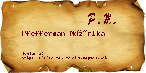 Pfefferman Mónika névjegykártya